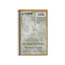 TOPS Second Nature 1-Subject Notebooks, 5" x 8", Narrow Ruled, 80 Sheets, Green (74108)