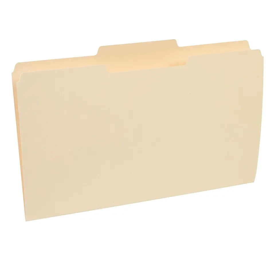TRU RED™ 30% Recycled Top-Tab File Folders, 3-Tab, Manila, Legal-Size, 24/Pack (235408/TR58116)