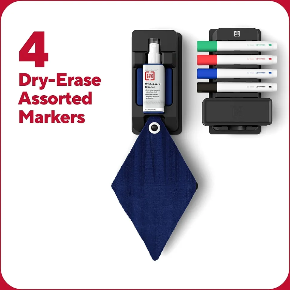 TRU RED™ Dry Erase Kit, Chisel Tip, Assorted, 4/Pack (TR61742/TR56940)