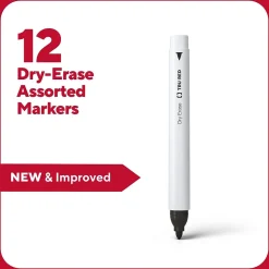 TRU RED™ Dry Erase Marker, Fine Tip, Assorted, 12/Pack (TR61434-CC)