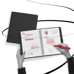 TRU RED™ Medium Folio Soft Cover Ruled Notebook, Black (TR54993)