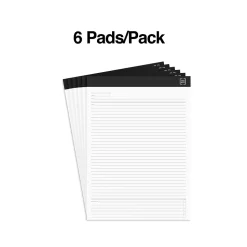TRU RED™ Notepads, 8.5" x 11.75", Meeting Agenda Format Ruled, White, 50 Sheets/Pad, 6 Pads/Pack (TR57380)