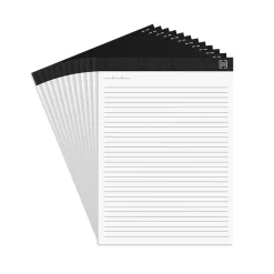 TRU RED™ Notepads, 8.5" x 11.75", Narrow Ruled, White, 50 Sheets/Pad, 12 Pads/Pack (TR57384)
