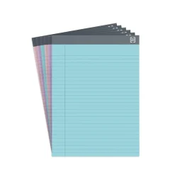 TRU RED™ Notepads, 8.5" x 11.75", Wide Ruled, Pastels, 50 Sheets/Pad, 6 Pads/Pack (TR57363)