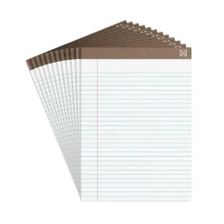 TRU RED™ Notepads, 8.5" x 11.75", Wide Ruled, White, 50 Sheets/Pad, Dozen Pads/Pack (TR58185)
