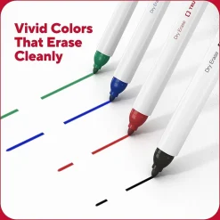 TRU RED™ Pen Dry Erase Markers, Fine Tip, Assorted, 4/Pack (TR61457/TR54562)