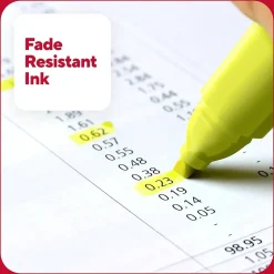 TRU RED™ Pocket Stick Highlighter with Grip, Chisel Tip, Yellow, Dozen (TR54580)