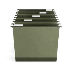 TRU RED™ Premium Hanging File Folder, 2" Expansion, 5-Tab, Letter Size, Standard Green, 10/Pack (TR45542)