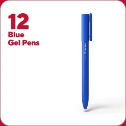 TRU RED™ Quick Dry Gel Pens, Fine Point, 0.5mm, Blue, Dozen (TR54472)