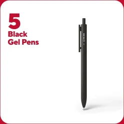 TRU RED™ Retractable Quick Dry Gel Pen, Medium Point, 1.0mm, Black, 5/Pack (TR56952)