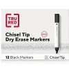 TRU RED™ Tank Dry Erase Markers, Chisel Tip, Black, 12/Pack (TR61440-CC)