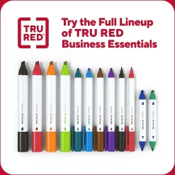 TRU RED™ Tank Dry Erase Markers, Chisel Tip, Black, 12/Pack (TR61440-CC)