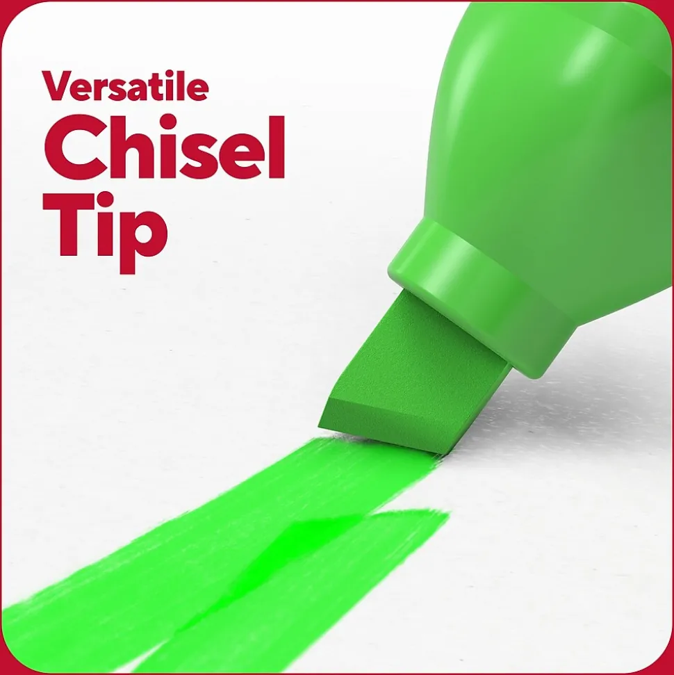 TRU RED™ Tank Highlighter with Grip, Chisel Tip, Assorted, 12/Pack (TR54585)