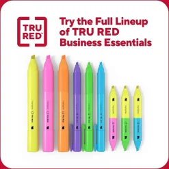 TRU RED™ Tank Highlighter with Grip, Chisel Tip, Assorted, 12/Pack (TR54585)