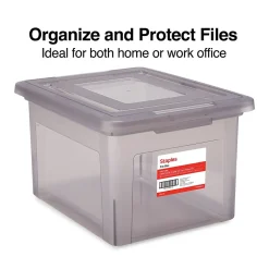 TRU RED™ Weather-Resistant File Box, Letter/Legal, Frost Gray, 4/Carton (TR57623CT)