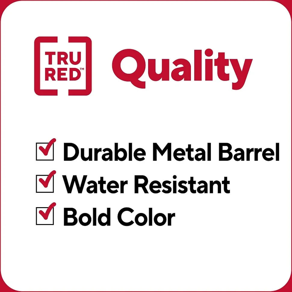 TRU RED™ XL Tank Permanent Markers, Chisel Tip, Assorted, 4/Pack (TR56935)