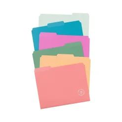 U Brands U-Eco File Folder, 1/3-Cut Tab, Letter Size, Assorted Colors, 24/Pack (6597U01-12)