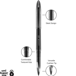 uni AIR Porous Point Pens, Medium Point, 0.7mm, Bold Point, Black Ink, 3/Pack (1926808)