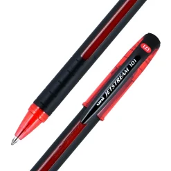 uni Jetstream 101 Ballpoint Pen, Medium Point, 1.0mm, Red Ink, Dozen (1768013)