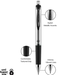 uniball 207 Impact RT Retractable Gel Pens, Bold Point, 1.0mm, Black Ink (65870)