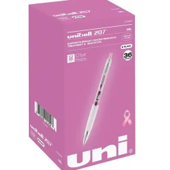 uniball 207 Pink Ribbon Retractable Gel Pens, Medium Point, 0.7mm, Black Ink, 36/Pack (2003896)