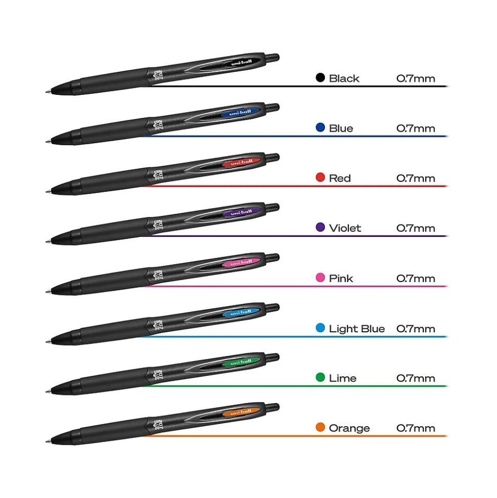 uniball 207 Plus+ Retractable Gel Pens, Medium Point, 0.7mm, Blue Ink, 4/Pack (70457)