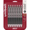 uni-ball 207 Retractable Gel Pens, Medium Point, 0.7mm, Black Ink, 8/Pack (1756584)