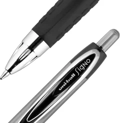 uni-ball 207 Retractable Gel Pens, Medium Point, 0.7mm, Black Ink, Dozen (33950)