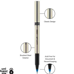 uniball Deluxe Rollerball Pens, Fine Point, 0.7mm, Blue Ink (60053)