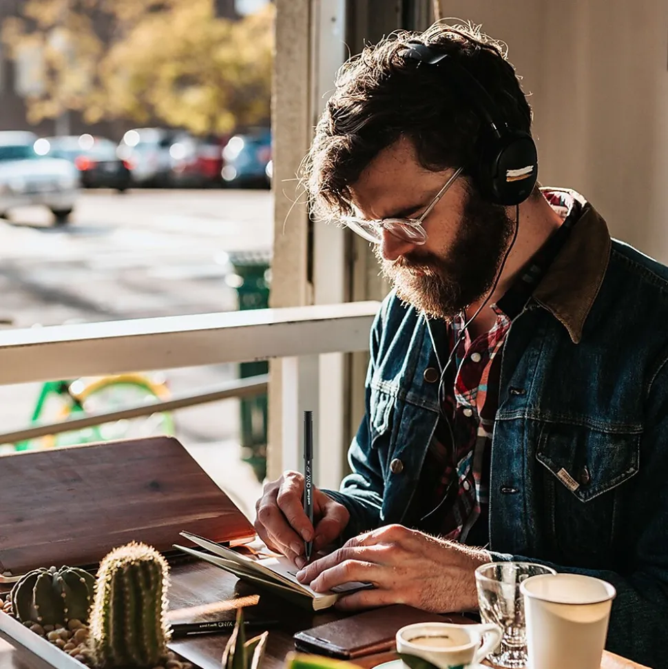 uniball Onyx Rollerball Pen, Micro Point, 0.5mm, Red Ink, Dozen (60042)