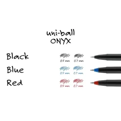 uniball Onyx Rollerball Pen, Micro Point, 0.5mm, Red Ink, Dozen (60042)