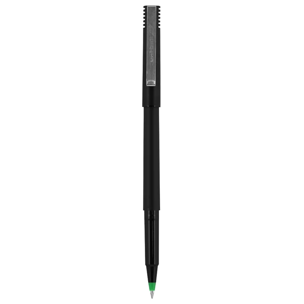 uniball Roller Pen, Micro Point, 0.5mm, Green Ink, Dozen (60154)