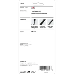 uni-ball Signo 207 Retractable Gel Pen, Fine Point, Black Ink, 5/Pack (1960240)