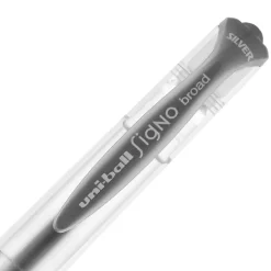 uniball Signo Gel Impact Pens, Bold Point, 1.0mm, Silver Ink (60658)