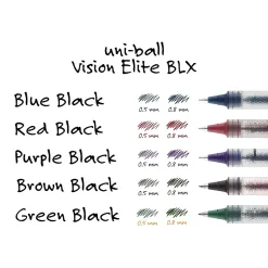 uni-ball Vision Elite Rollerball Pen Refill, Bold Point, Blue/Black Ink, 2 Pack (61234PP)