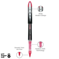 uniball Vision Elite Rollerball Pens, Micro Point, 0.5mm, Red Ink, Dozen (69022)