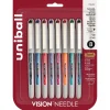 uni-ball Vision Needle Rollerball Pens, Fine Point, 0.7mm, Assorted Ink, 8/Pack (1734916)