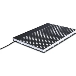 Universal Casebound Hardcover Notebook, Black with White Dots, 1-Subjects, 10 1/4 x 7 5/8, Each (66350)