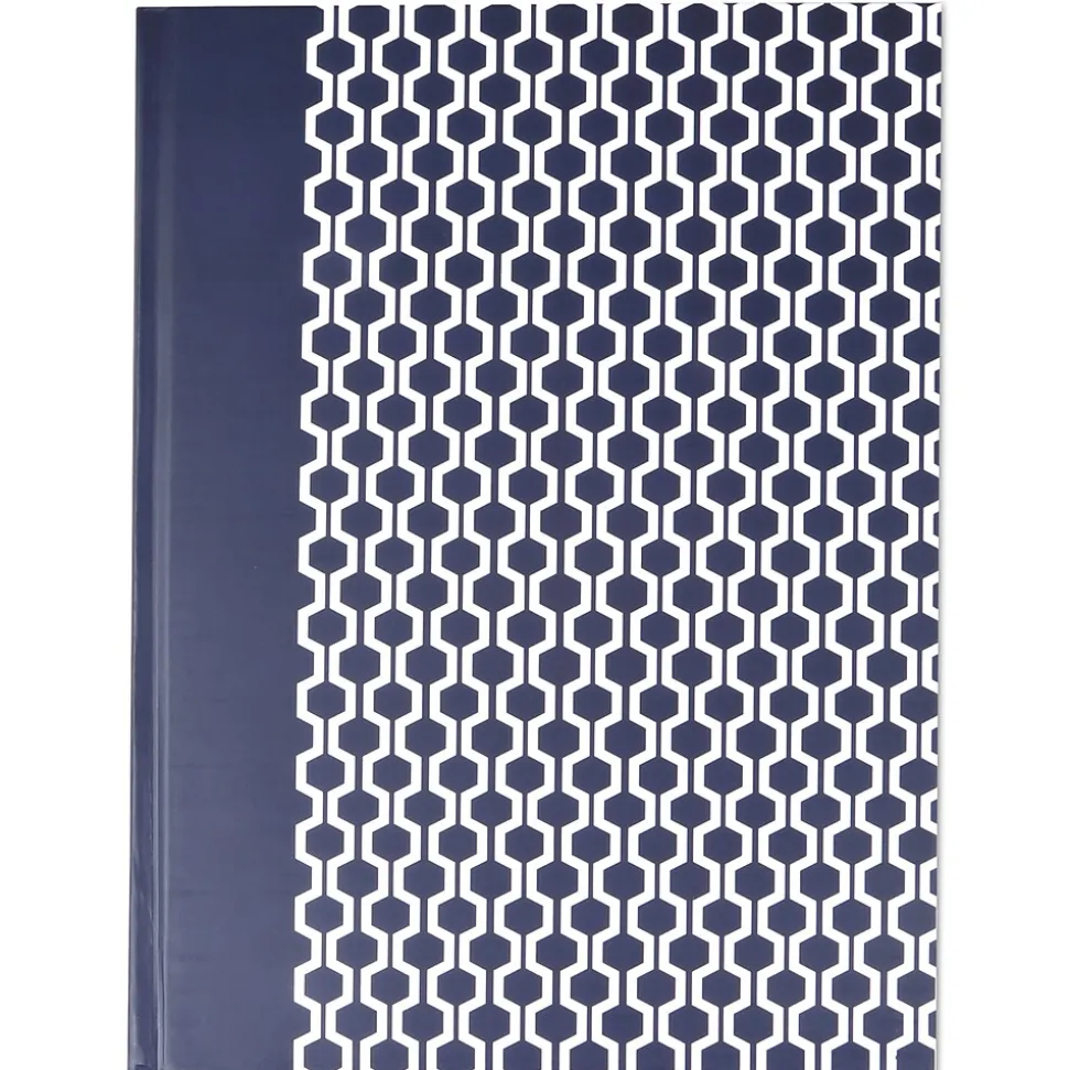 Universal Casebound Hardcover Notebook, Dark Blue with Hexagon Pattern, 1-Subjects, 10 1/4 x 7 5/8, Each (66351)