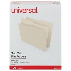 Universal File Folder, Letter Size, Manila, 100/Box (UNV12112)