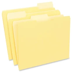 Universal File Folder, Straight Cut, Letter Size, Yellow, 100/Box (UNV12304)