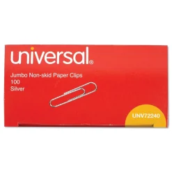 Universal Jumbo Paper Clips, Silver, 100 Clips/Pack, 10/Pack(72240)
