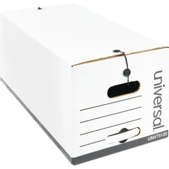Universal Medium Duty Corrugated File Box String and Button, Letter Size, White, 12/Carton (UNV75120)