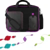 Vangoddy Office Busines Travel 14" Nylon Water Resistant Laptop Bag, Black/Purple (PT_000001247)