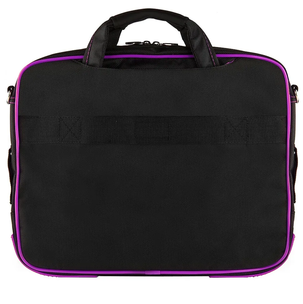 Vangoddy Office Busines Travel 14" Nylon Water Resistant Laptop Bag, Black/Purple (PT_000001247)