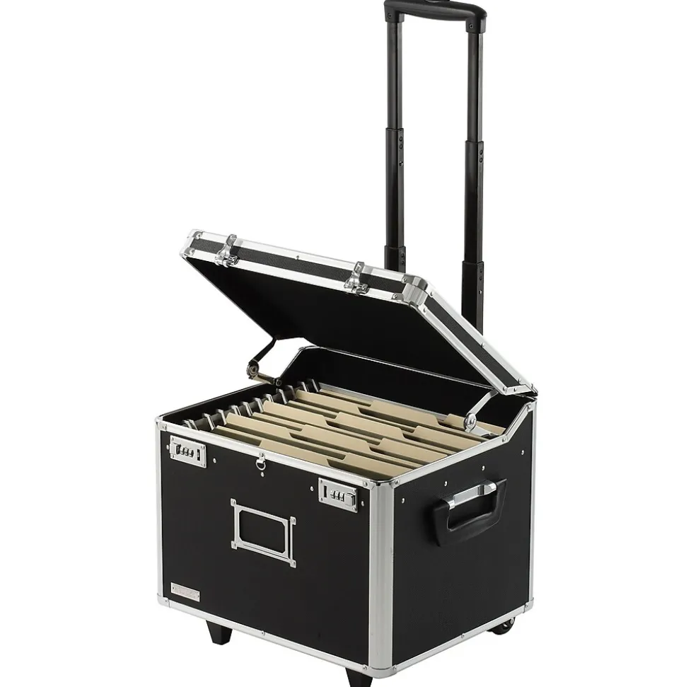 Vaultz Aluminum Locking Mobile File Chest, Letter/Legal, Black (VZ00635)