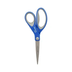 Westcott 8" Stainless Steel Scissors, Pointed Tip, Silver/Blue/Gray (17930)