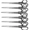 Westcott Contract Shear 9" Straight Stainless Steel Scissors, Pointed Tip, Black Handle, Pack of 6 (ACM10573-6)