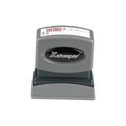 Xstamper 1-Color Title Stamps, "ENTERED", Red (036023)
