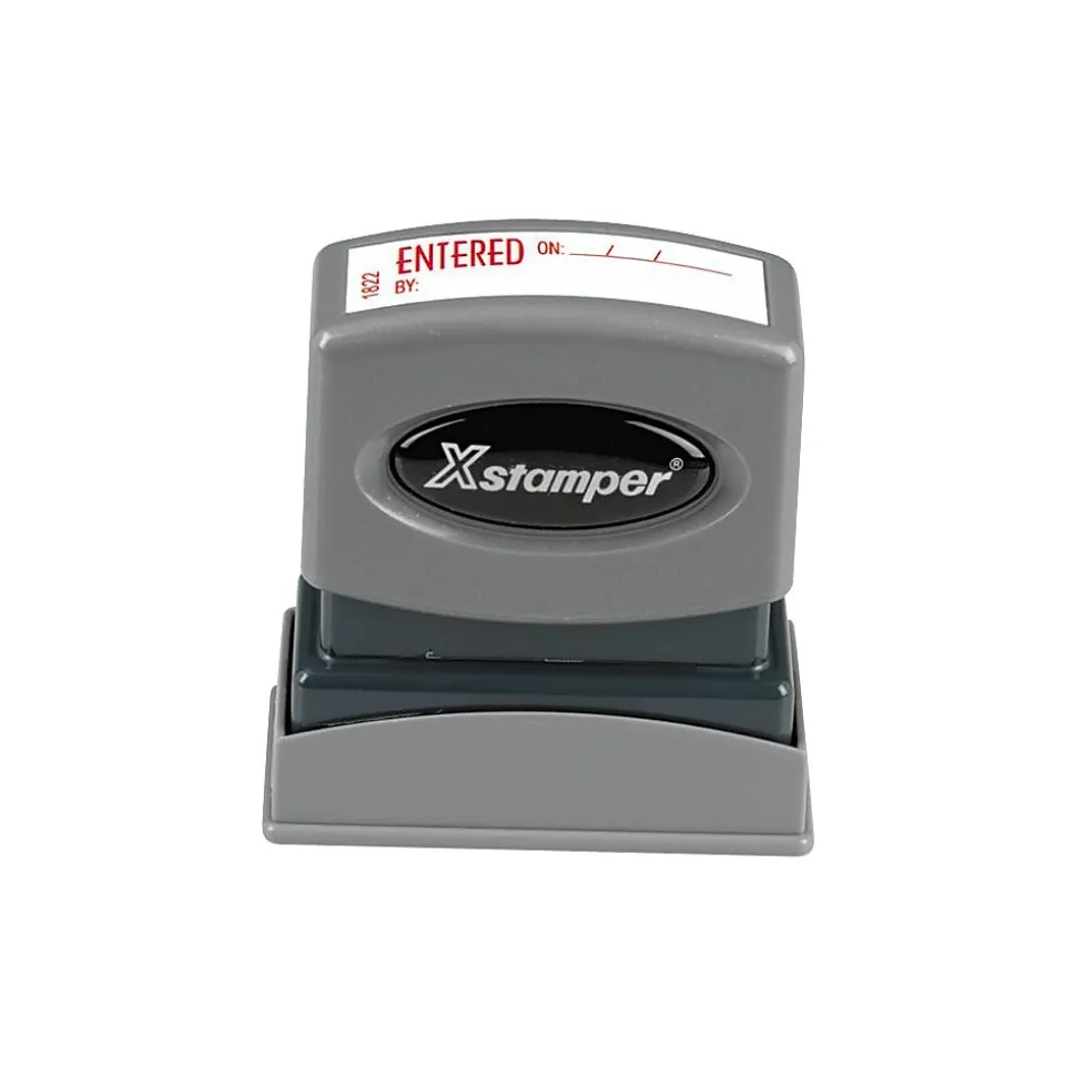 Xstamper 1-Color Title Stamps, "ENTERED", Red (036023)